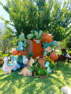 Dinosaur themed garden birthday party in Kusadasi